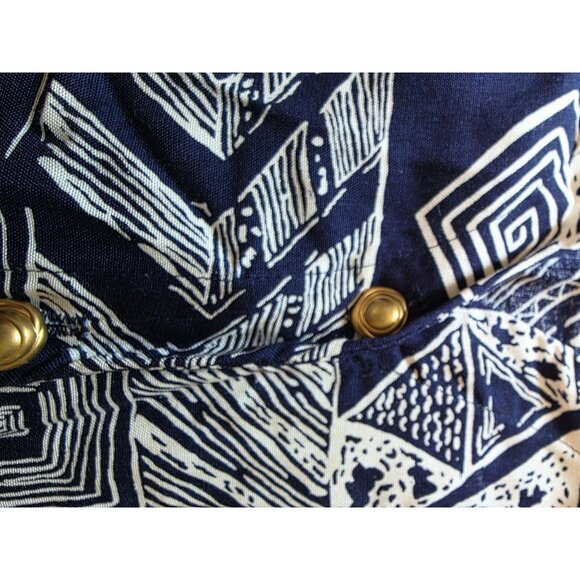 Vintage Norton McNaughton Blue Geometric Print Short Sleeve Blouse Size 8 Womens - Picture 5 of 7